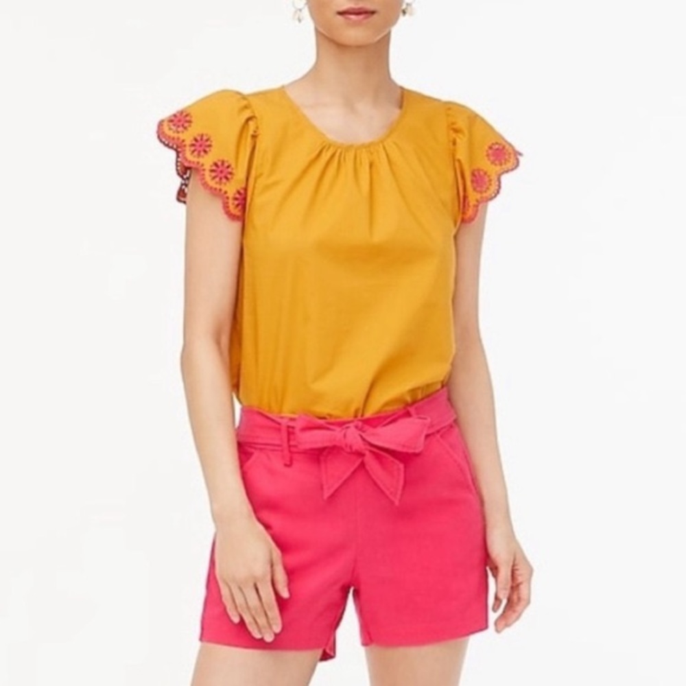 Jcrew shorts linen tie pink